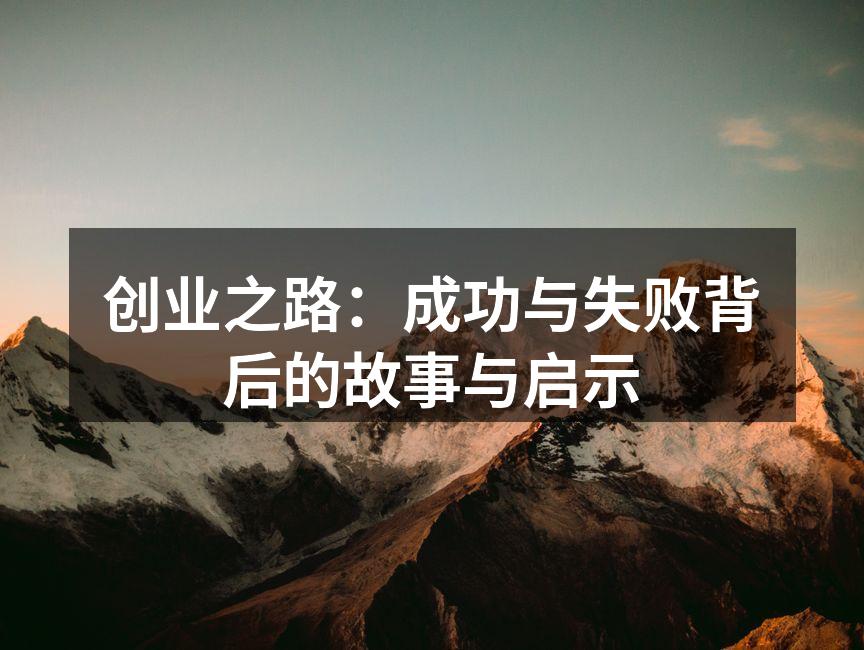 创业之路：成功与失败背后的故事与启示